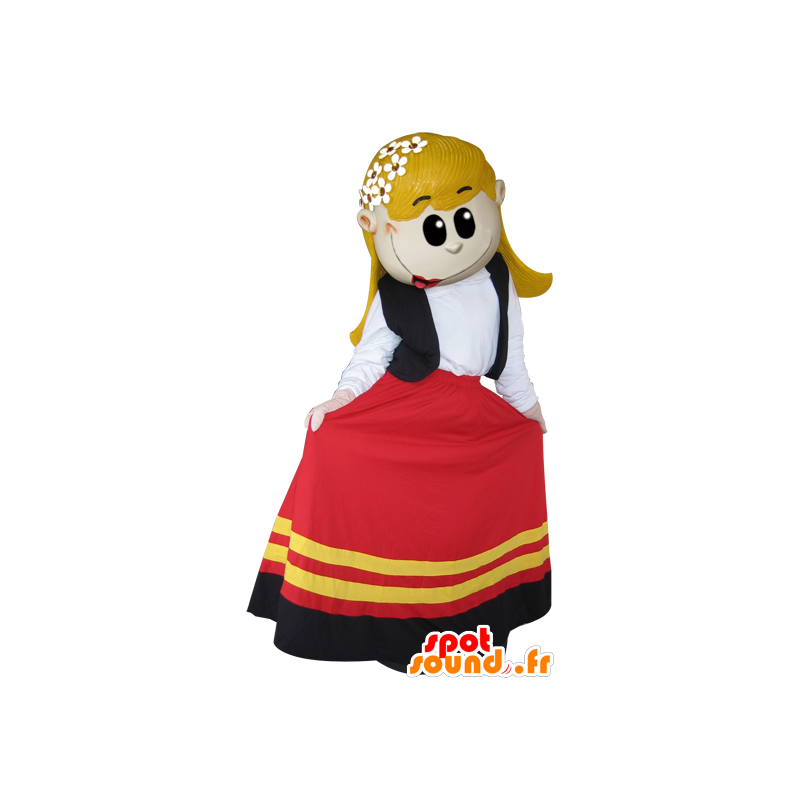 Blonde Mädchen Maskottchen in einem schönen bunten Kleid gekleidet - MASFR032118 - Maskottchen-jungen und Mädchen