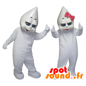 2 mascottes de bonshommes blancs, une fille et un garçon - MASFR032121 - Mascottes Homme