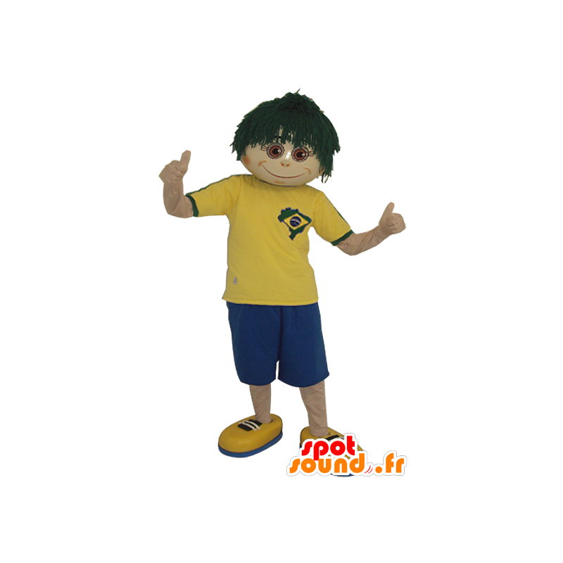 Mascote menino com uma peruca verde - MASFR032123 - Mascotes Boys and Girls