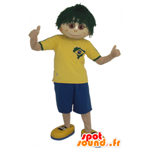 Jongen mascotte met een groene pruik - MASFR032123 - Mascottes Boys and Girls