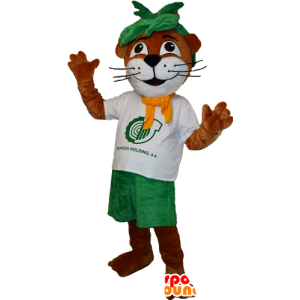 Mascot lontra, castanho e branco castor - MASFR032126 - Beaver Mascot