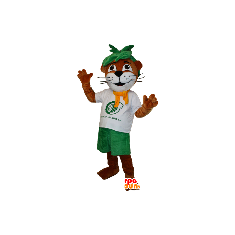 Mascot vydra, hnědé a bílé Beaver - MASFR032126 - Beaver Maskot