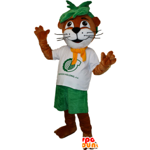 Mascot otter, bruine en witte bever - MASFR032126 - Beaver Mascot