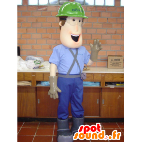 Worker mascot carpenter with headphones - MASFR032127 - Human mascots