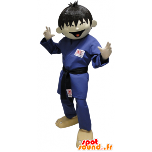 Mascotte de judoka, de karatéka. Mascotte d'Asiatique en kimono - MASFR032128 - Mascottes Humaines