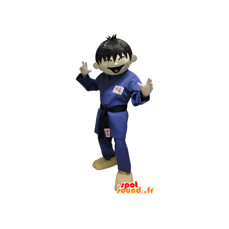 Mascotte de judoka, de karatéka. Mascotte d'Asiatique en kimono - MASFR032128 - Mascottes Humaines