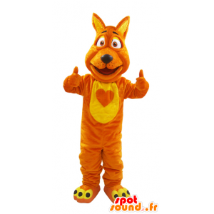 Wolf mascotte, oranje en geel vos, zachte en harige - MASFR032130 - Wolf Mascottes