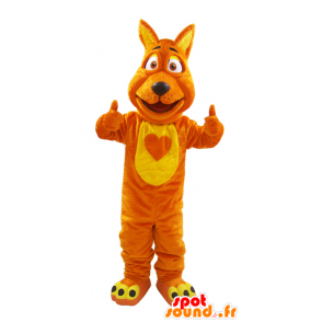 Lobo mascote, fox laranja e amarelo, macio e peludo - MASFR032130 - lobo Mascotes