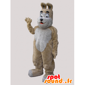 Mascotte beige e grigio cane, dolce e carino - MASFR032131 - Mascotte cane