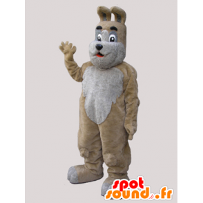 Mascot beige and gray dog, sweet and cute - MASFR032131 - Dog mascots