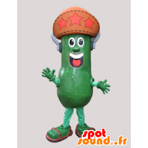 Cetriolo mascotte, salamoia gigante con un cappello - MASFR032132 - Mascotte di verdure