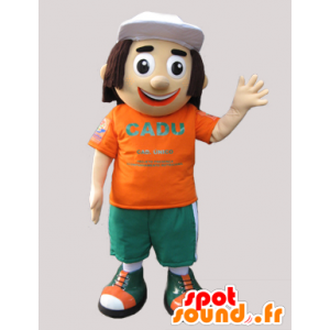 Sneeuwman mascotte middellange tot lange haren. reclame mascotte - MASFR032133 - man Mascottes