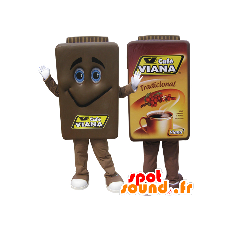 Maskot brun kaffekande. Cafe Viana - Spotsound maskot kostume