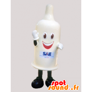Preservativo mascotte, preservativo gigante bianco - MASFR032135 - Mascotte di oggetti