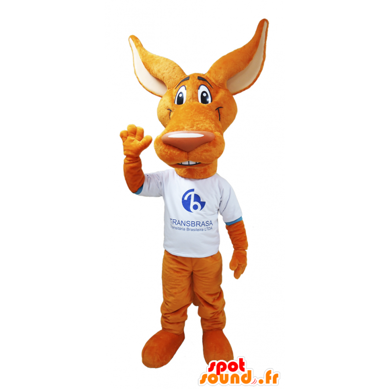 Mascot coyote, wolf orange with big ears - MASFR032137 - Mascots Wolf