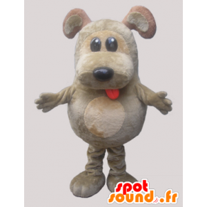 Grå og beige hund maskot. lubben maskot - MASFR032138 - Dog Maskoter