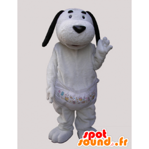 Cane bianco con orecchie nere mascotte - MASFR032139 - Mascotte cane