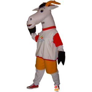 Koza maskot, šedá a bílá koza. maskot biquette - MASFR032141 - Maskoti a Kozy Kozy