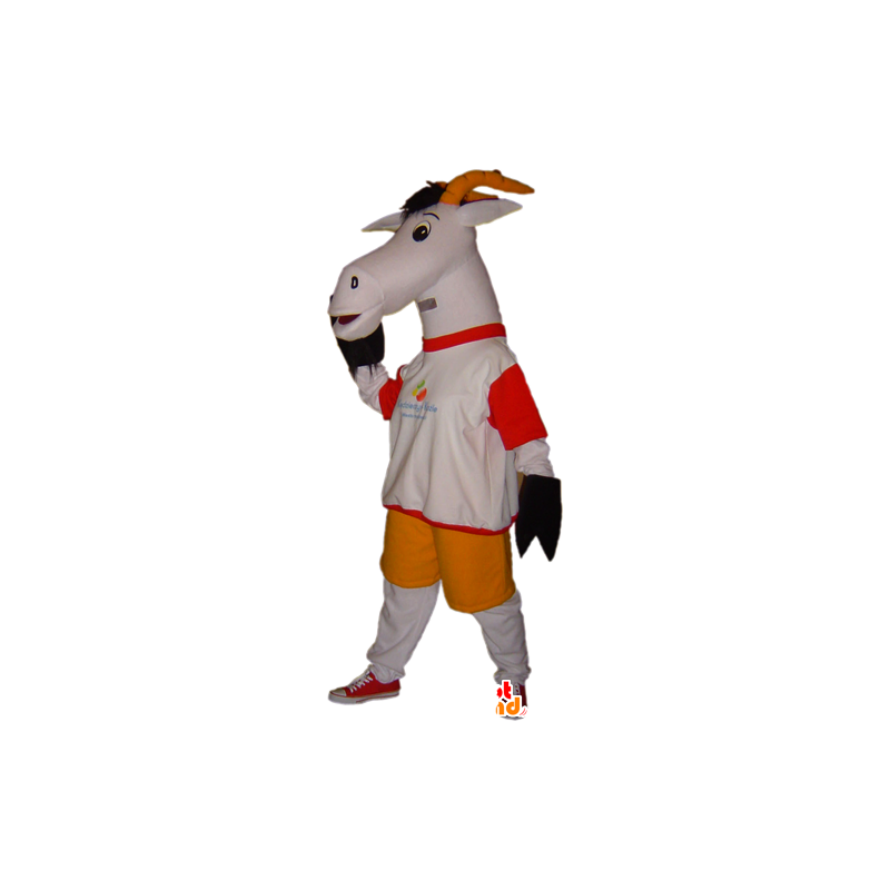 Geit maskot, grå og hvit geit. Mascot biquette - MASFR032141 - Maskoter og geiter Geiter