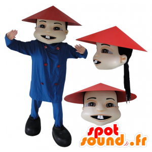 Mascot hombre asiático en traje tradicional china - MASFR032145 - Mascotas humanas
