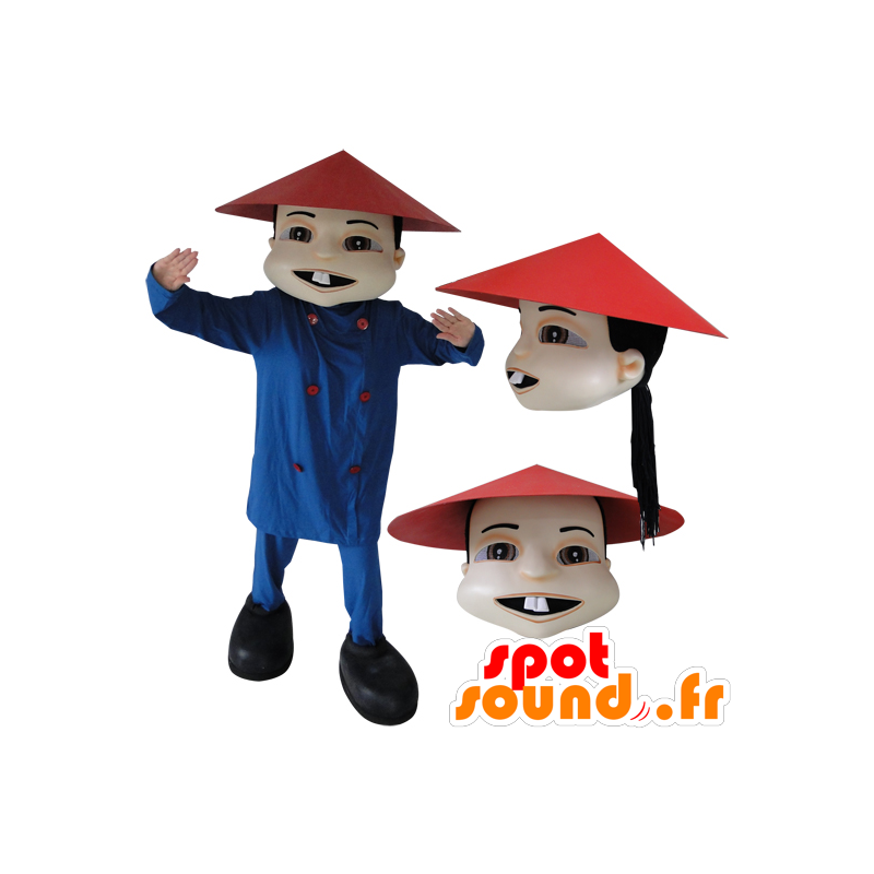 Mascot uomo asiatico in abito tradizionale cinese - MASFR032145 - Umani mascotte