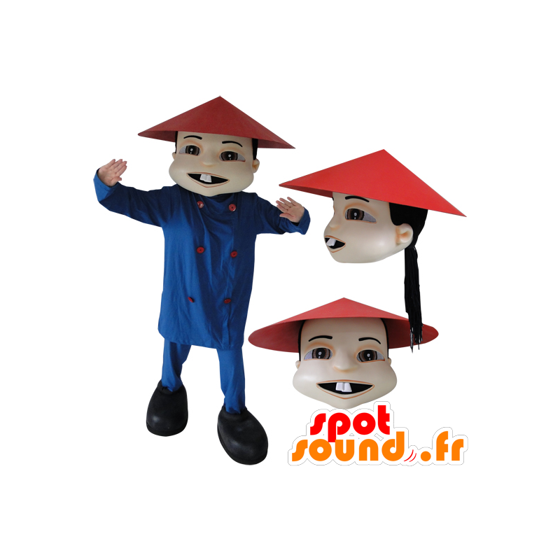 Mascotte Aziatische man in de Chinese traditionele kleding - MASFR032145 - man Mascottes