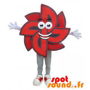 Mascot banderuola nero e rosso. mascotte fiore - MASFR032154 - Mascotte degli uccelli