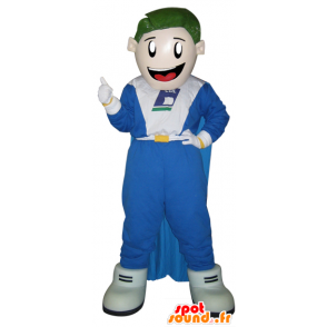 Mascotte de bonhomme souriant avec une combinaison et une cape - MASFR032155 - Mascottes Homme