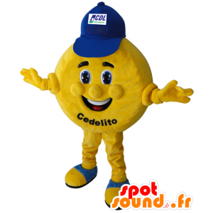 Round and yellow piece mascot. mascot Cedelito - MASFR032157 - Mascots of objects