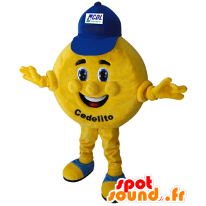 Round and mascote pedaço amarelo. mascote Cedelito - MASFR032157 - objetos mascotes