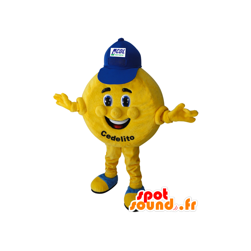 Round and yellow piece mascot. mascot Cedelito - MASFR032157 - Mascots of objects