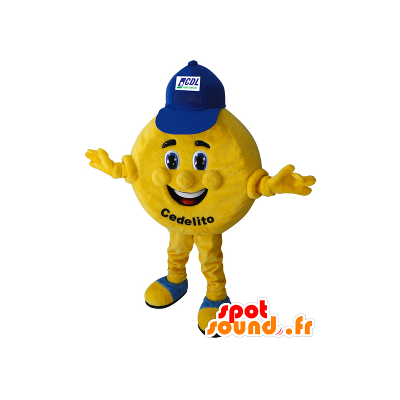 Rond en geel stuk mascotte. mascotte Cedelito - MASFR032157 - mascottes objecten