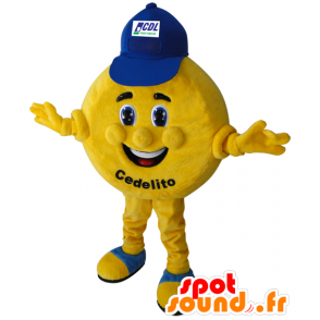 Mascotte de pièce ronde et jaune. Mascotte Cedelito - MASFR032157 - Mascottes d'objets