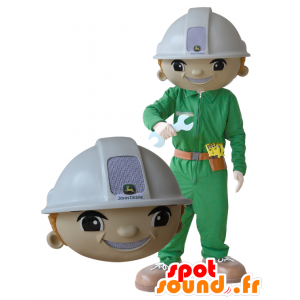 Worker mascot, a man with a helmet and uniform - MASFR032164 - Human mascots