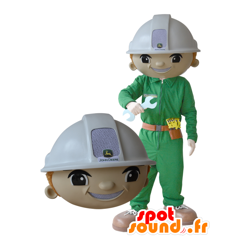 Worker mascot, a man with a helmet and uniform - MASFR032164 - Human mascots