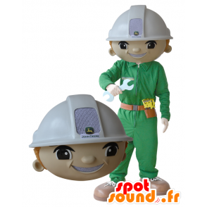 Arbeiter Maskottchen, ein Mann mit einem Helm und Uniform - MASFR032164 - Menschliche Maskottchen