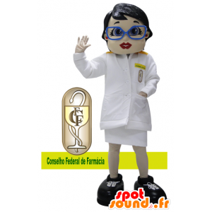 Nurse mascot of doctor in white coat - MASFR032170 - Human mascots