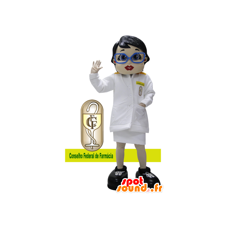 Nurse mascot of doctor in white coat - MASFR032170 - Human mascots