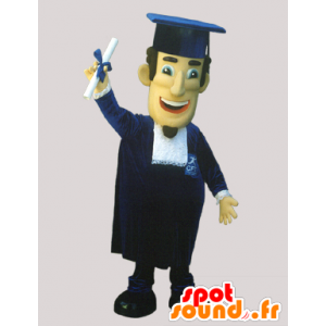 Mascotte de jeune diplômé avec une toque et une toge - MASFR032171 - Mascottes Homme