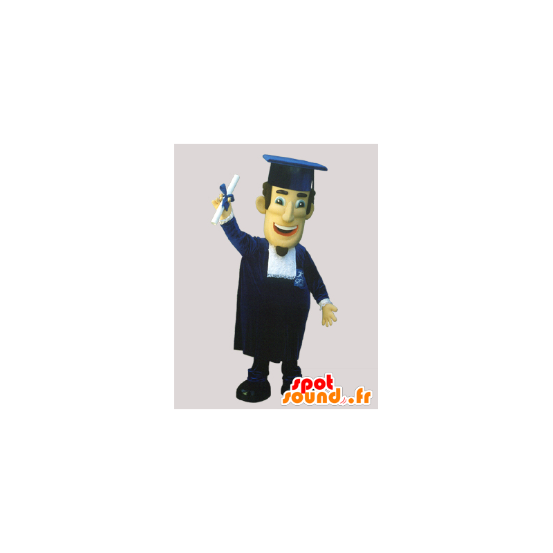 Απόφοιτος μασκότ με ένα καπάκι και φόρεμα - MASFR032171 - Ο άνθρωπος Μασκότ
