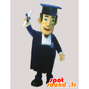 Mascot absolwent kapturkiem i gown - MASFR032171 - Mężczyzna Maskotki