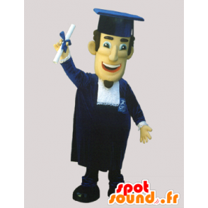 Mascotte de jeune diplômé avec une toque et une toge - MASFR032171 - Mascottes Homme