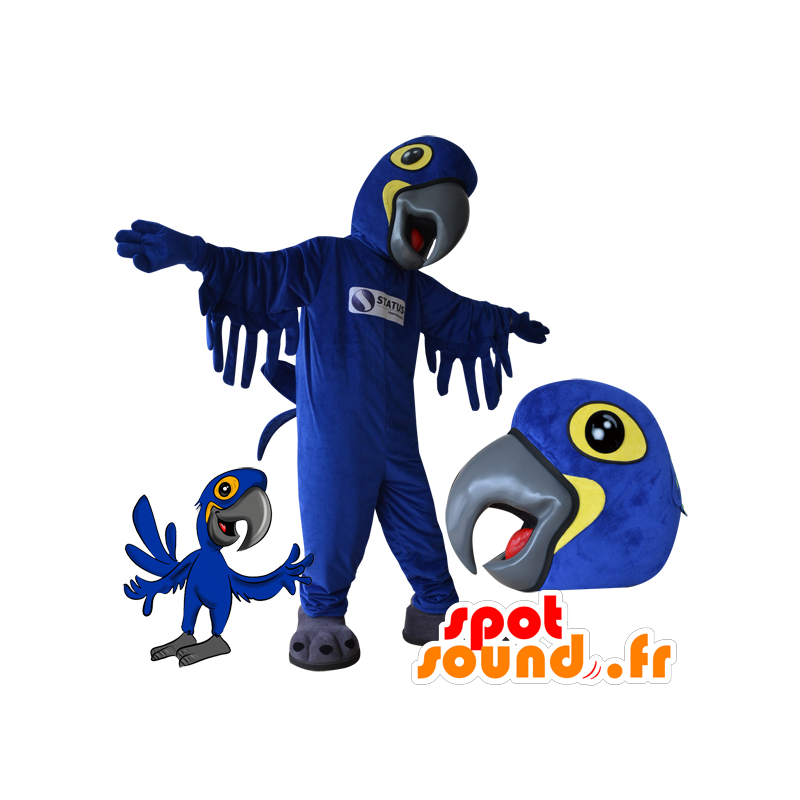 Mascot blauwe en gele papegaai. Bird Mascot - MASFR032172 - mascottes papegaaien