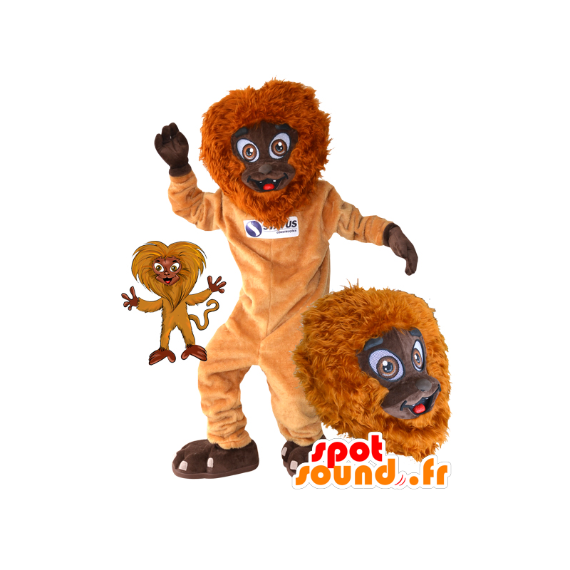 Orange Affe Maskottchen und braun, pelzig und Spaß - MASFR032173 - Maskottchen monkey