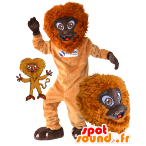 Mascote macaco laranja e marrom, peludo e divertido - MASFR032173 - macaco Mascotes