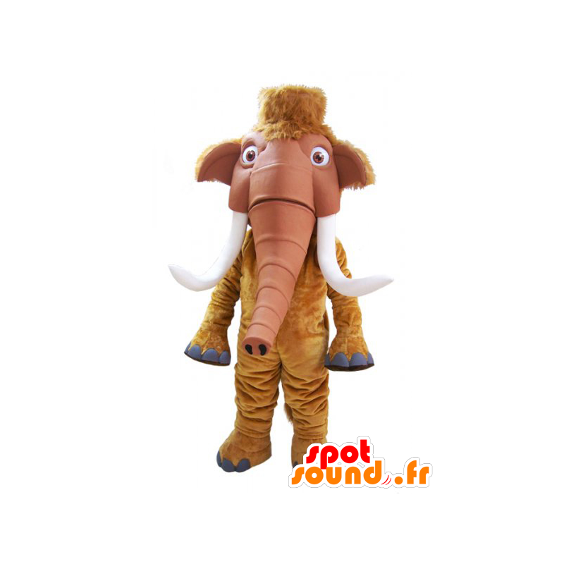 Marrone mascotte mammut con grandi zanne - MASFR032181 - Mascotte animale mancante