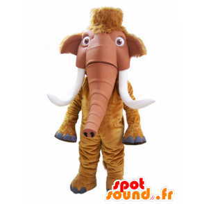 Brown mammoth mascot with large tusks - MASFR032181 - Missing animal mascots