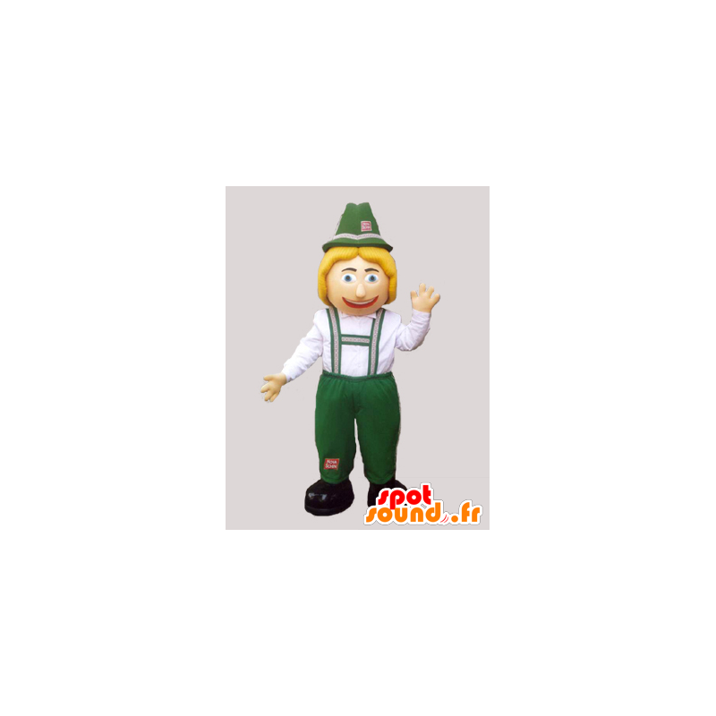 Tiroolse Mascot traditionele groene en witte jurk - MASFR032182 - Human Mascottes