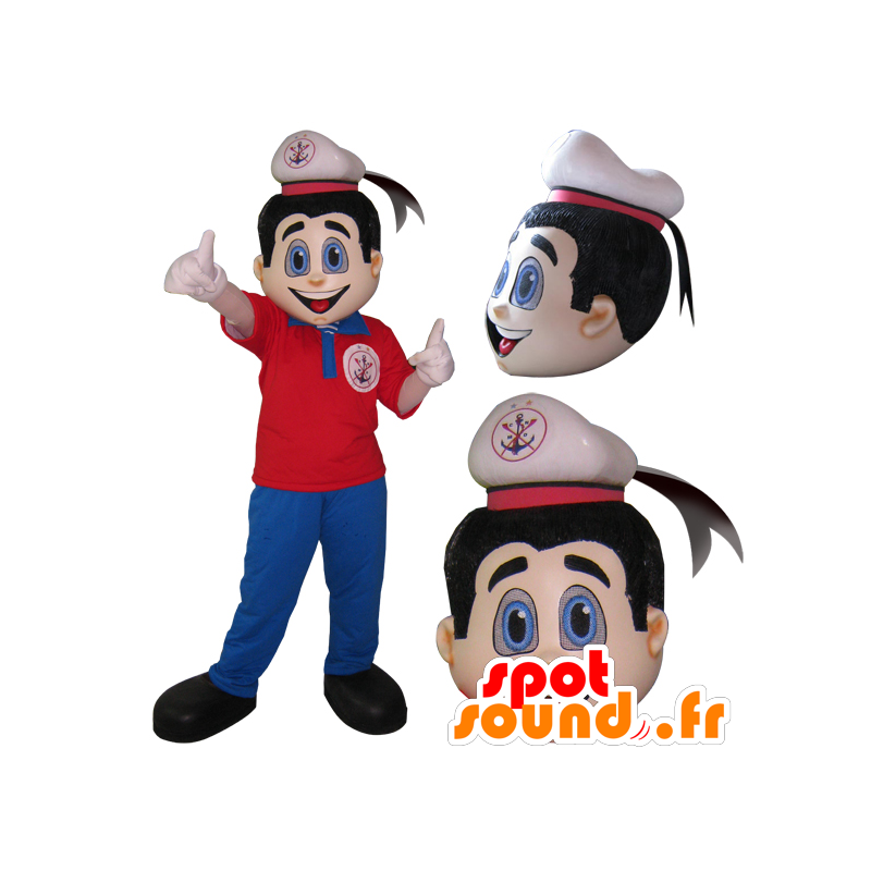 Marine mascotte, matroos gekleed rood en blauw - MASFR032186 - Human Mascottes