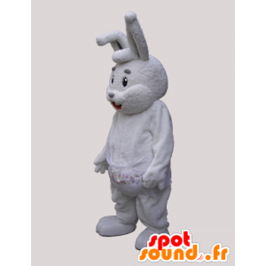 Engros Mascot grå og hvit kanin med et lag - MASFR032193 - Mascot kaniner